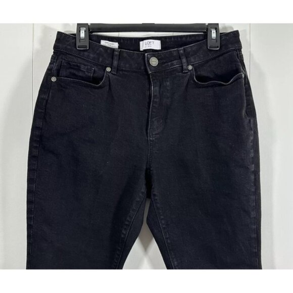 LOFT Outlet Curvy Skinny Jeans Black Mid Rise Charcoal Wash - Picture 2 of 9